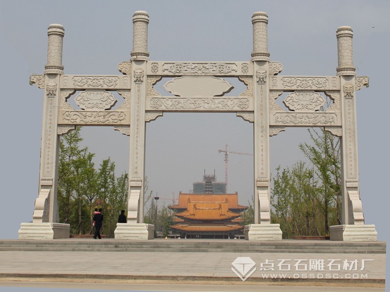 三門花崗巖石牌坊 五蓮紅