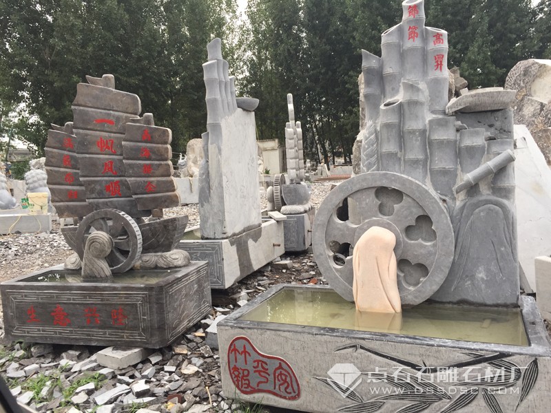 青石水車 晚霞紅水車