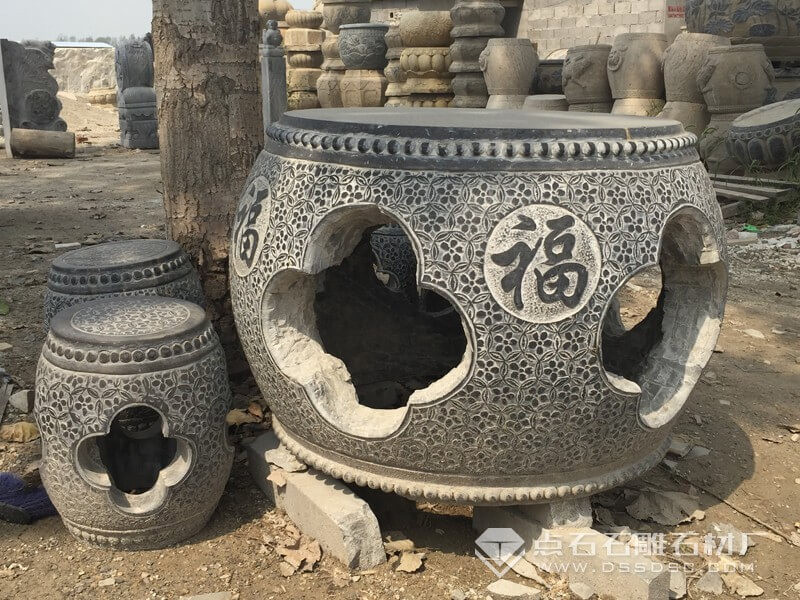 仿古石桌 鼓形圓桌
