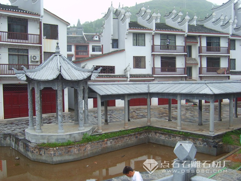 石長(zhǎng)廊 石亭  青石長(zhǎng)廊 涼亭