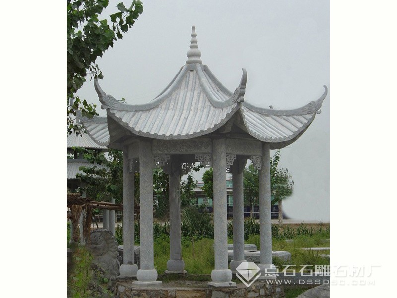 青石六角涼亭  六角石亭