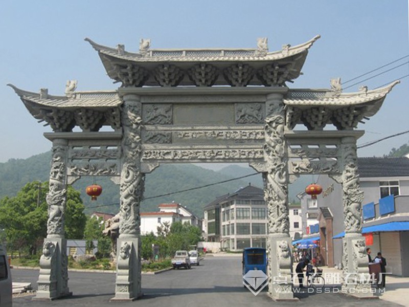 三門三樓砂巖石牌坊