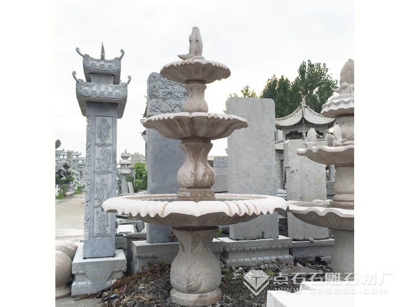 黃銹石噴水魚水缽