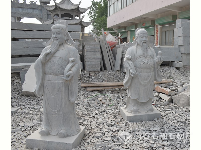石雕福祿壽喜 青石福祿壽喜像