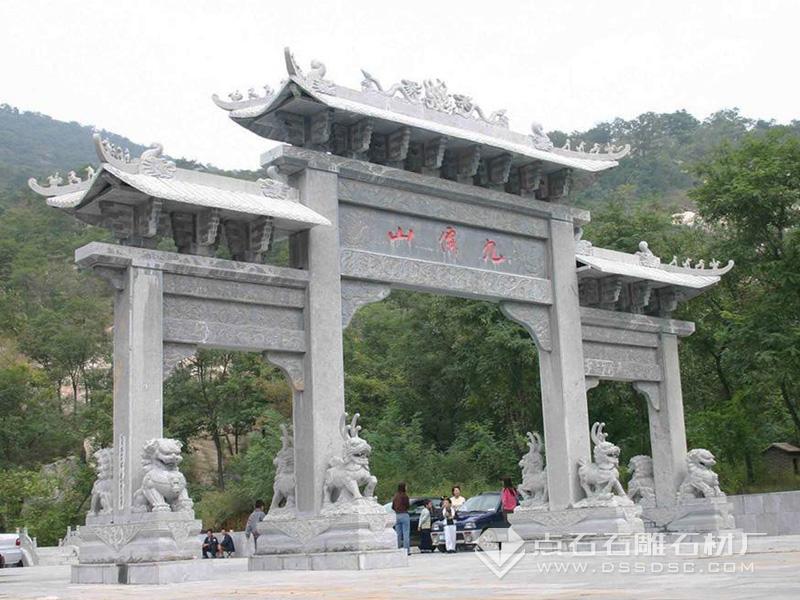 景區(qū)石牌坊 三門三樓景區(qū)青石牌坊